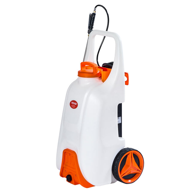 13.1Gal Battery Powered Sprayer With Cart Wheeled 0-80 PSI Electric Weed Sprayer