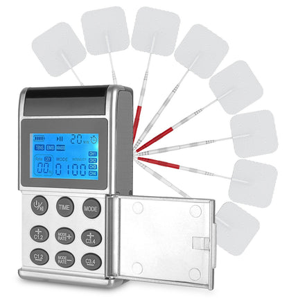 1Pc 4 Channel TENS Unit Muscle Stimulator Rechargeable Digital TENS Muscle Massager With 48 Modes 20 Intensity Levels 8 Pads Timer For Valentines Gift