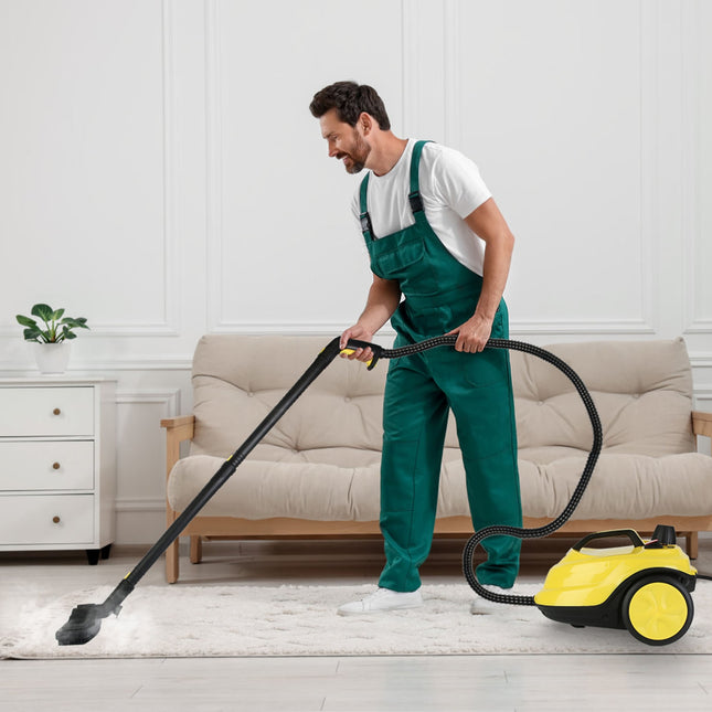 1Pc 1800W Steam Cleaning Machine With Wheels High Temperature And Pressure Steamer Cleaner With 2L Water Tank Stepless Steam Control 15 Accessories