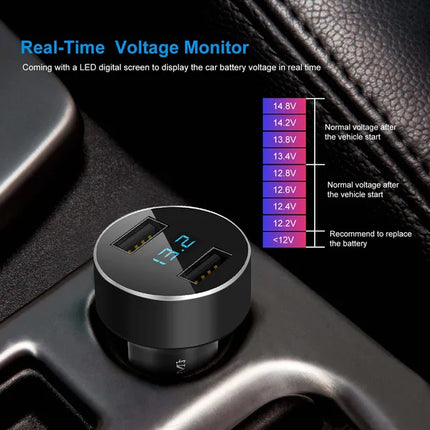 Universal 15W/3.1A Dual USB Car Charger Adapter Aluminum Alloy Fast Car Charging Adapter For IPhone XR XS Tablet PC