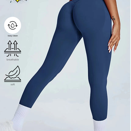 Women's High Waisted Seamless Leggings - Butt Lifting & Tummy Control Yoga Pants, Non-See Through Workout Leggings With Soft Compression, Solid Color Activewear