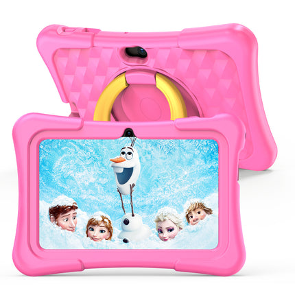 7-inch Children Education Flat With Protective Silicone Cover 360-degree Rotation Handle Bracket