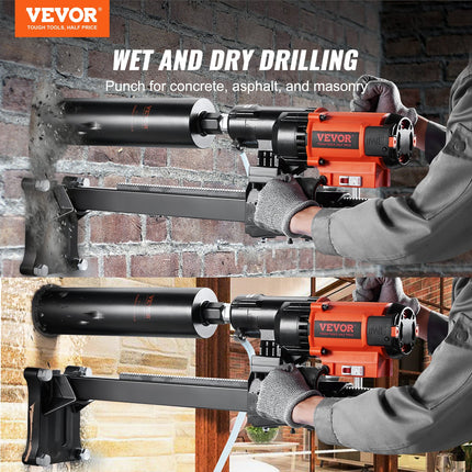 Diamond Core Drilling Machine, 8in Wet&Dry Concrete Core Drill Rig With Stand, 750RPM Speed