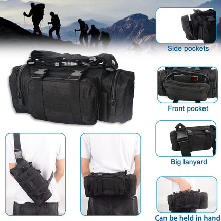 Universal Tactical Vehicle Back Seat Organizer With 3 Detachable Pouches