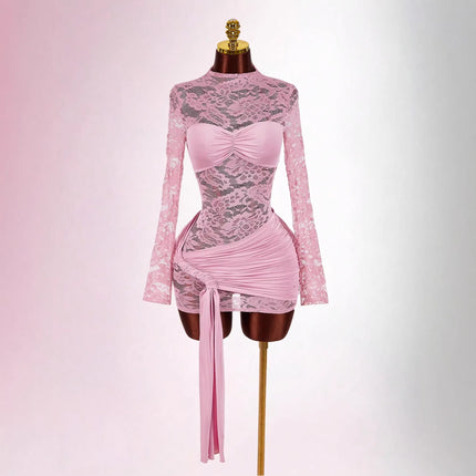 New Stylish Lace Hollow-out Sheer Dress For International Trade