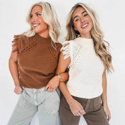 Casual Weaving Sleeveless Sweater Vest