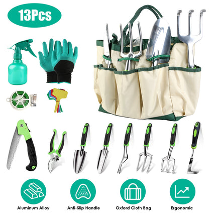 Ultimate 13Pcs Rustproof Garden Tool Set with Ergonomic Handles