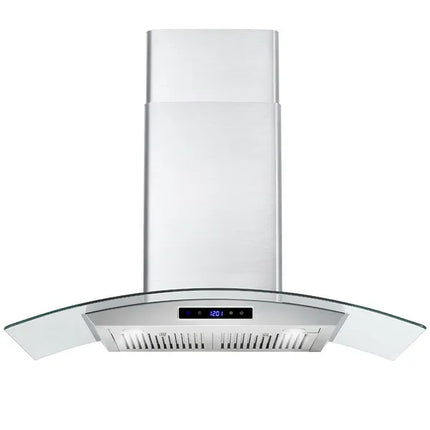 30 Inch Wall Mounted Range Hood 700CFM Tempered Glass Touch Panel Control Vented LEDs