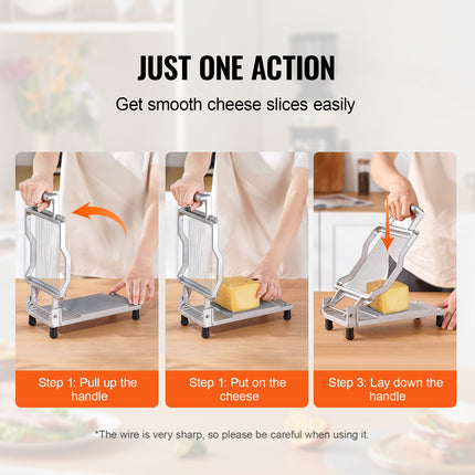 Cheese Cutter With Wire Cheeser Butter Cutting 0.2' Ultra-Thin Cheese Slicer