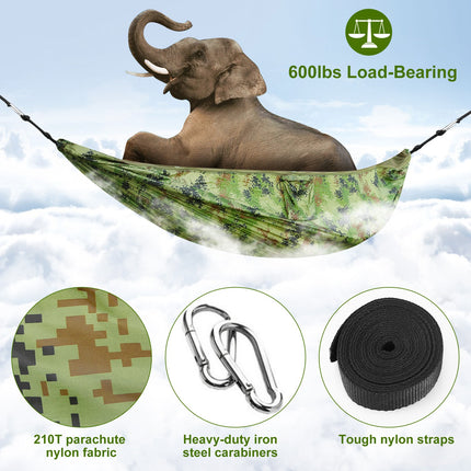 1Pc 600lbs Load 2 Persons Hammock With Mosquito Net Outdoor Hiking Camping Hommock Portable Nylon Swing Hanging Bed With Strap Hook Carry Bag