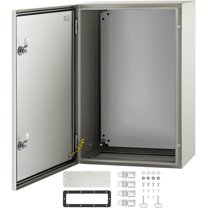 NEMA Steel Enclosure, 24 X 16 X 10'' NEMA 4X Steel Electrical Box, IP66 Waterproof & Dustproof, Outdoor/Indoor Electrical Junction Box, With Mounting Plate