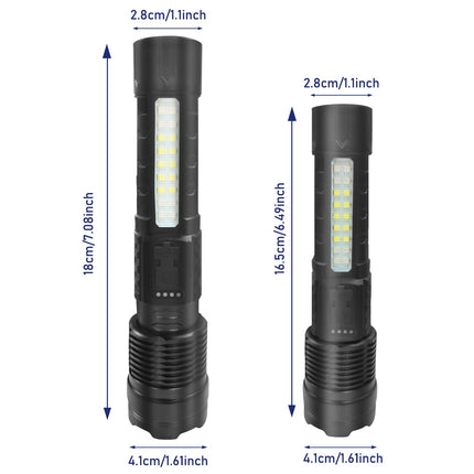 Rechargeable LED Flashlight Tactical Torch Police Super Bright Work Light Camping Lamp 3 Lighting Modes  USB Charging