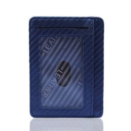 New Fashion Pu Leather Carbon Fiber Wallet Mini Slim Wallets Business Men Credit Card ID Holder with RFID Anti-chief Purse