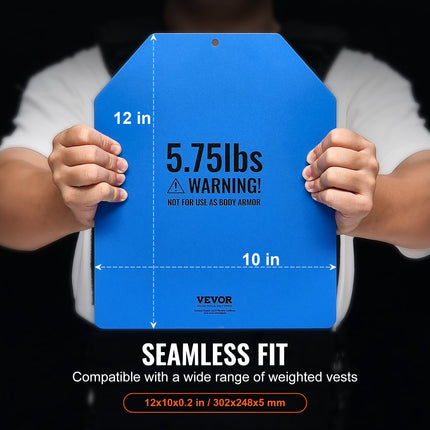 Weight Vest Plates, 5.75 LB Pairs, Premium Steel Weighted Plates, Contoured Ergonomic Fit – WODs, Additional Weight For Weight Vests, For Strength Training, Running, Fitness, Heavy Workouts