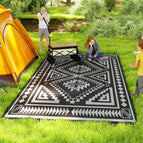 Black, Gray Square Patchwork / 950x330x190 mm