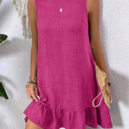 Summer Ruffle Dress Fashion Loose Sleeveless Straight Beach Dresses For Women