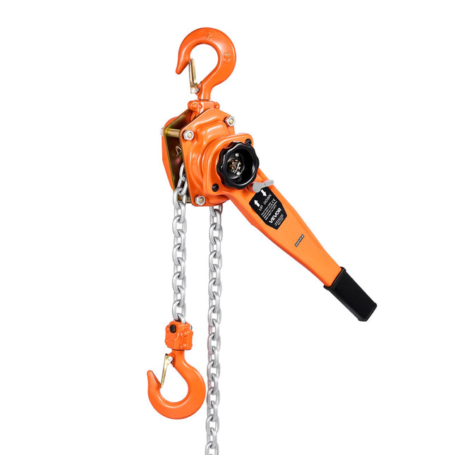Manual Lever Chain Hoist, 1-1/2T 3300LBS Capacity Heavy Duty Come Along, 20FT Lift G80 Alloy Steel Chain With Dual Pawl Mechanical Brake,360°Rotating Hooks, For Warehouse Construction Garage