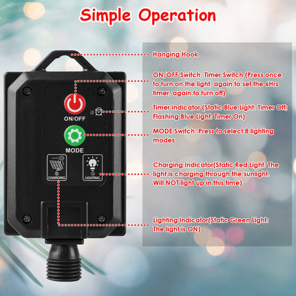 1Set Solar Christmas Candy Cane Lights With 12 Candies 72LEDs Outdoor Christmas Decorations IP44 Waterproof Flickering Pathway Markers String Lights With 8 Modes 6Hrs Timer