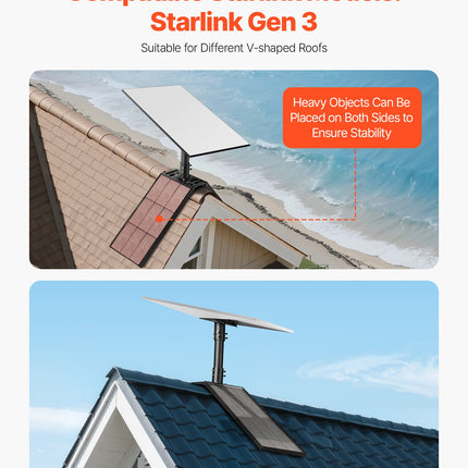 Starlink Gen 3 Roof Mount 45-135° Adjustable Mounting Roof Pole Adapter