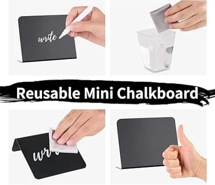 Mini Chalkboard Signs - 4"x3" Food & Party Table Signs - Wedding & Bakery