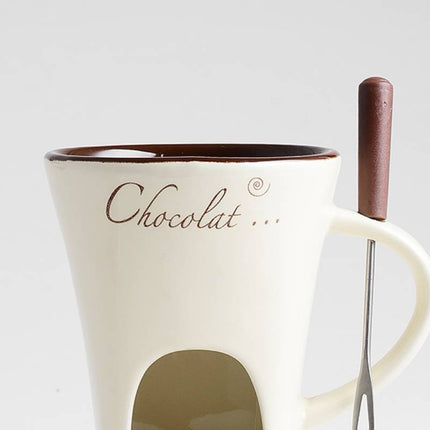 Fondue Mug Set Chocolate Cheese Ice Cream Fondue Maker Kit Individual Butter Melter Cup Small Warmer Kitchen Gadgets
