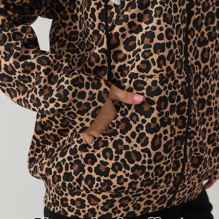 Women's Leopard Print Long Sleeved Sweatshirt