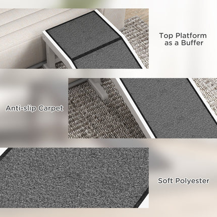 49" Pet Ramp for Dogs & Cats with Non-Slip Carpet, White