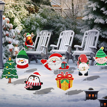 Christmas Garden Signs Set Of 8