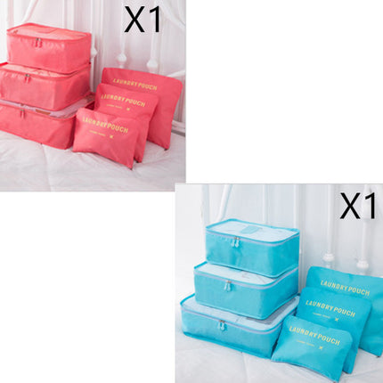 6 PCS Travel Storage Bag Set for Clothes Tidy Organizer
