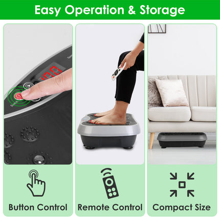1Pc Vibration Exercise Machine With Resistant Bands For Spring Summer Fitness Remote Control Whole Body Vibration Platform Workout Equipment Home Fitness Training Equipment For Weight Loss Fat Burner