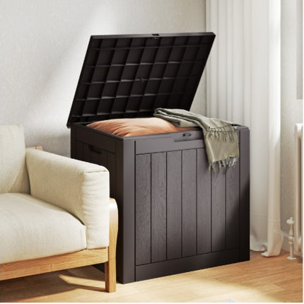 Deck Box With 31 Gallon Capacity, Weatherproof Resin Lockable Outdoor Storage For Secure Package Deliveries And Indoor Storage In Garden Or Patio