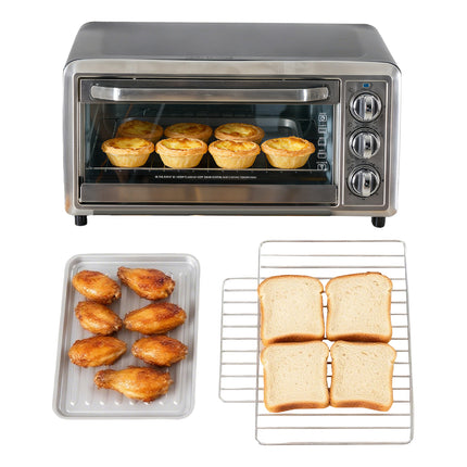 Desktop Oven, Capacity 19 Liters, Power 1300 Watts, Equipped With A Frying Basket, Support Plate And Stand, Can Be Heated Up To 400degree-F At Its Maximum.