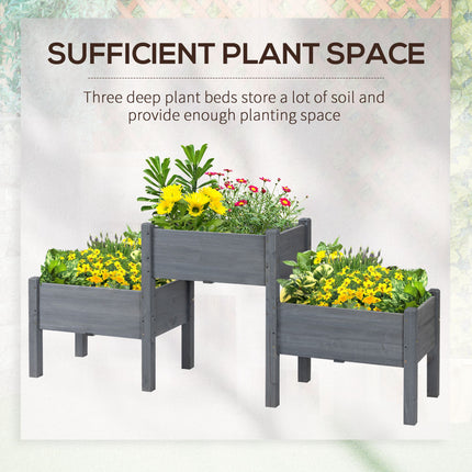 3 Tier Raised Garden Bed Freestanding Planter Box for Vegetables, Herb, Flowers