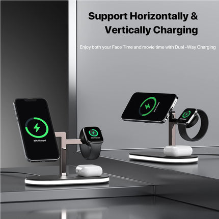 4 In 1 Aluminum Alloy Magnetic Wireless Charger Stand