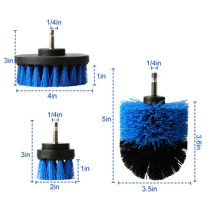 3Pcs Per Set Drill Brush Power Scrubber Cleaning Brush For Car Carpet Wall Tile Tub Cleaner Combo Brush Only