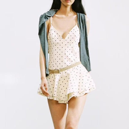 Spring Polka Dot Romper Dress .Ships from overseas. Estimated delivery: 14–20 business days
