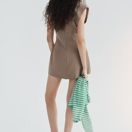 Women Clothing Summer Sexy Striped Short Sleeveless Dress .Ships from overseas. Estimated delivery: 14–20 business days