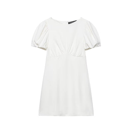 Spring Summer Women Clothing Sweet Slim Fit Pleated Pocket Short Dress .Ships from overseas. Estimated delivery: 14–20 business days