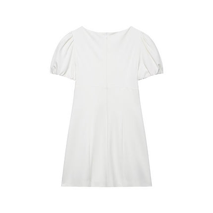 Spring Summer Women Clothing Sweet Slim Fit Pleated Pocket Short Dress .Ships from overseas. Estimated delivery: 14–20 business days