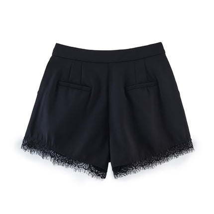 Spring Women Casual Lace Blazer Shorts Sets
