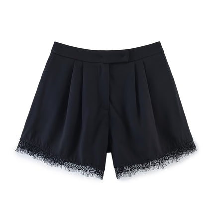 Spring Women Casual Lace Blazer Shorts Sets