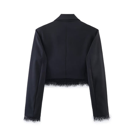 Spring Women Casual Lace Blazer Shorts Sets