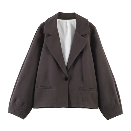 Women Clothing Summer Korean Puff Sleeve Loose Collar Blazer .Ships from overseas. Estimated delivery: 14–20 business days
