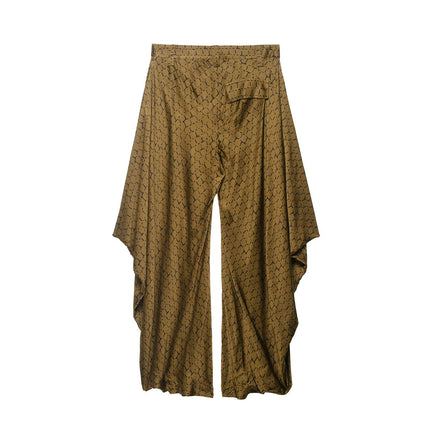 Spring Coffee Color Prism Irregular Asymmetric Loose Drooping Casual Cropped Wide Leg Pants .Ships from overseas. Estimated delivery: 14–20 business days
