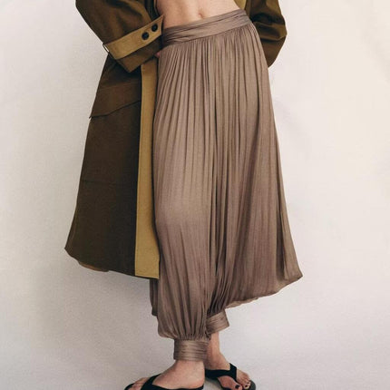 Women Clothing Top Product Casual Small Pleated Baggy Pants