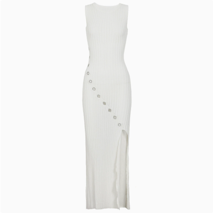 Summer Ladies Internet Popular Slim Fitting Slimming Rhinestone Sleeveless Maxi Dress Women