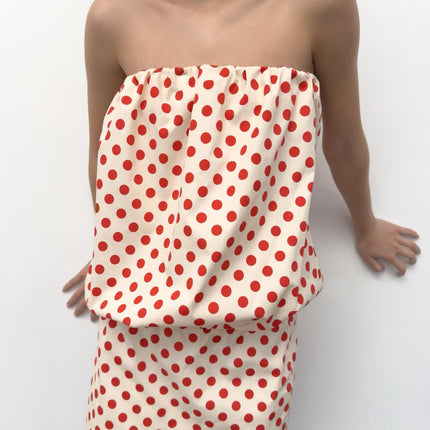 Women Clothing Summer Retro Wave Point Waist Tube Dress .Ships from overseas. Estimated delivery: 14–20 business days