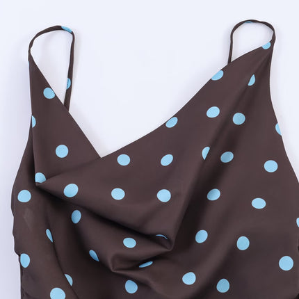 Women Clothing Drape Polka Dot Brace Top