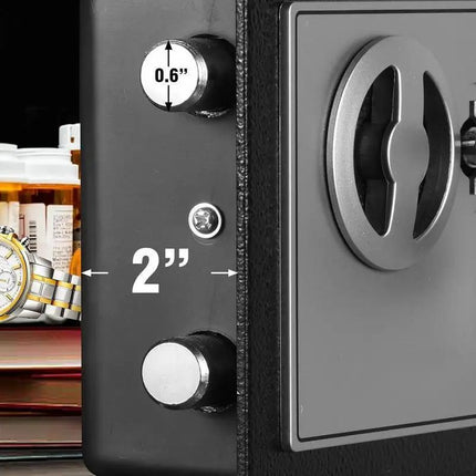 Home Mini Safe Made Of All-steel, Anti-theft And Pry-proof, With Dual Security Combination Keys, Double Opening, Space-saving Design For Storing Documents, Jewelry, And Cash.