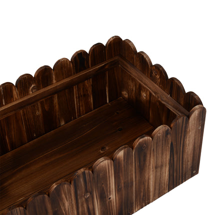 40" x 16" x 12" Raised Planter Box Garden Scalloped Edge Wooden